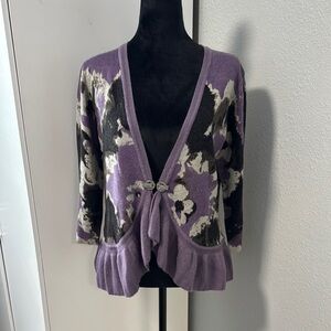 Christina Purple and Black Floral Cardigan